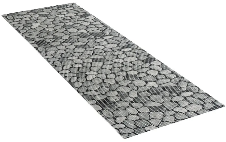 Tappetino da bagno in plastica grigio 65x200 cm Sassi - Wenko