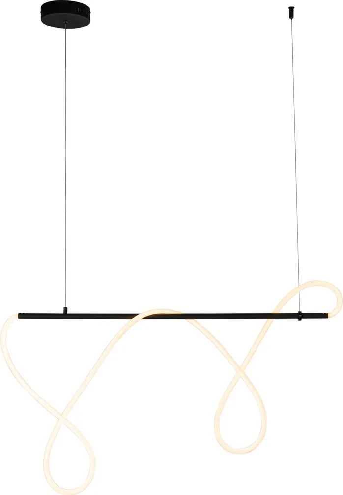 Lampada a sospensione di design nera con LED dimmerabile a 3 livelli - Danisha