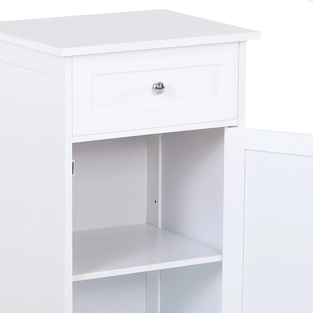 Mobiletto da Bagno con Anta e Cassetto Bianco 43x34x77 cm...