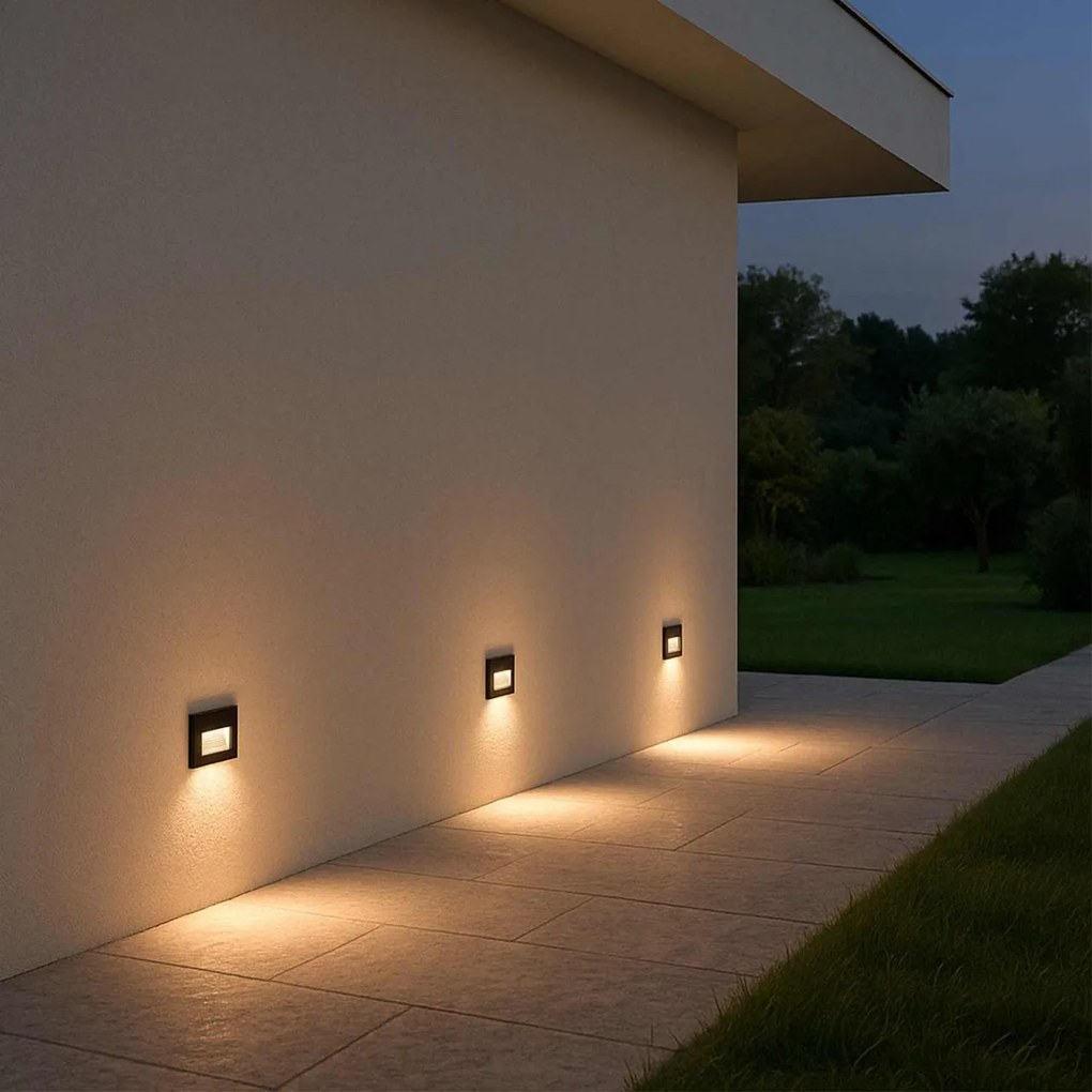 Segnapasso LED per Scatola 503 3.5W IP65 - Luce Asimmetrica Colore Bianco Naturale 4.200K