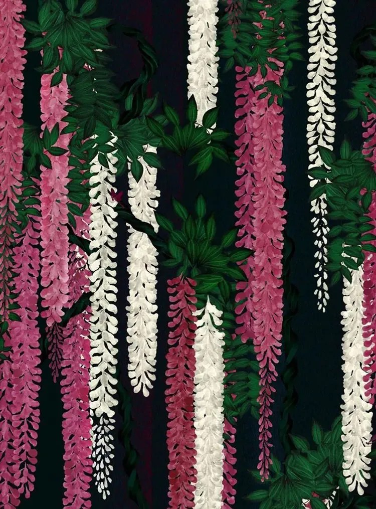 Christian Lacroix Carta da parati Wisteria Alba - Magenta