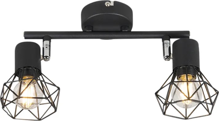 Faretto intelligente nero girevole e orientabile incl. 2 Wifi P45 - Mosh