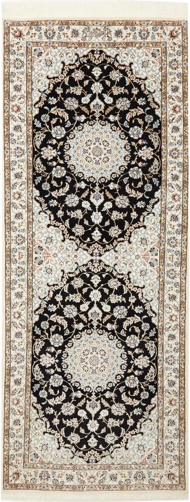 Nain Tappeto persiano 220 x 80 Blu (Iran) Annodato A Mano