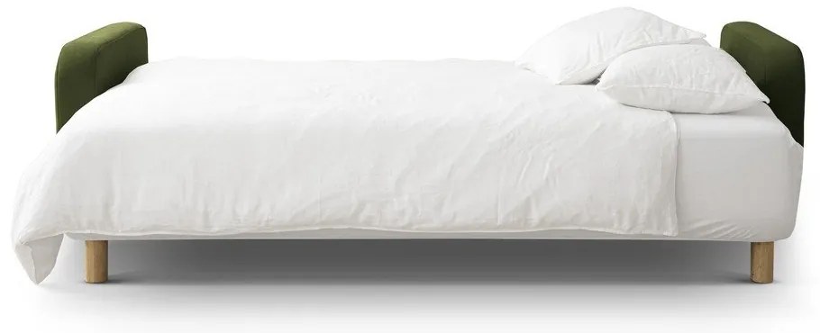 Divano verde allungabile con contenitore 231 cm Elen – Micadoni