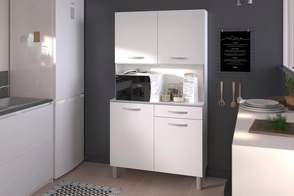 bianco e grigio L 100 x P 40 x H 184.6 cm