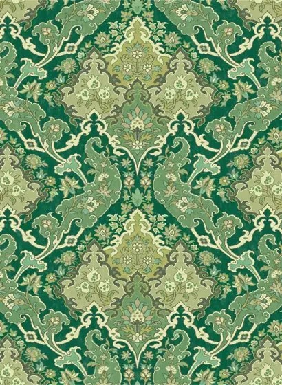 Damask Tapete Pushkin von Cole & Son - Emerald Green & Lime