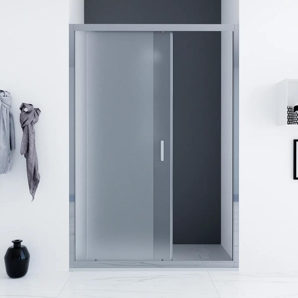 Porta doccia scorrevole 140 cm satinata Faggio