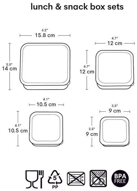 A Little Lovely Company - set di quattro scatole merenda - divertimento