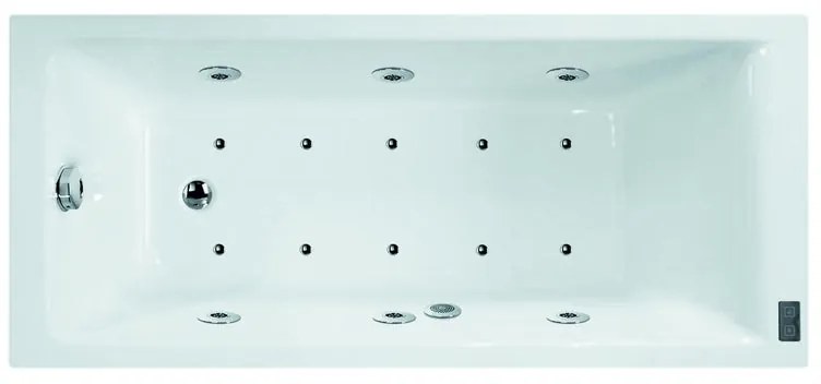 Vasca idromassaggio rettangolare Galaxy confort,bianco ,180, 180 cm, 16 bocchette, SANYCCES