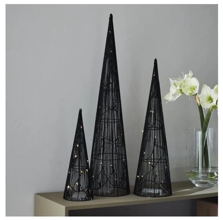 Markslöjd 705748 - SET 3x decorazioni natalizie LED DUNGE 45xLED/0,03W/4,5V nero