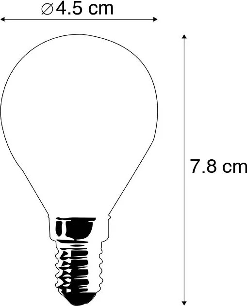 Set di 5 lampadine LED a globo E14 dimmerabili P45 5W 470lm 2700K