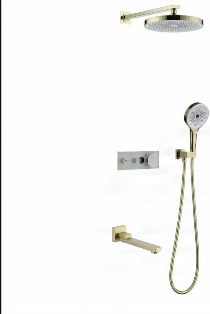 Sistema doccia termostatico a incasso ELITE EDITION BCS1603 con schermo, in più finiture tra cui nero e nero opaco — Oro - bianco — Tre uscite