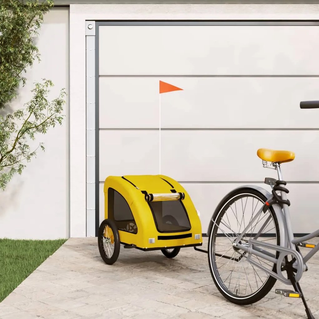 Rimorchio Da Bici Per Animali Giallo Oxford E Ferro /