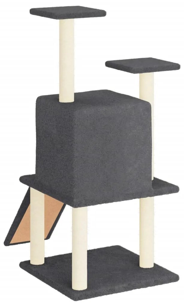 Albero per gatti con tiragraffi in sisal grigio scuro 110 cm
