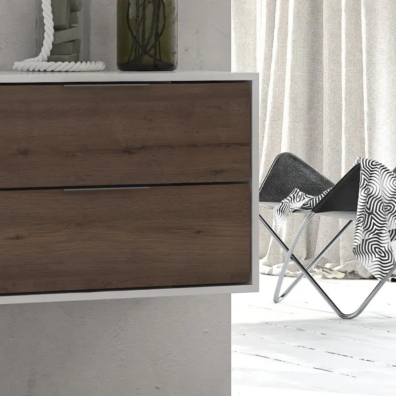 Mobile bagno 150cm doppio lavabo bicolore con 4 cassetti SPR-150D - KAMALU