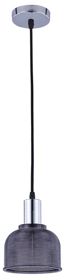 Klausen KL111065 - Lampadario a sospensione con filo REFLECT 1xE27/15W/230V grigio/cromo lucido