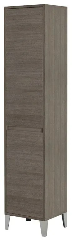 Colonna bagno con cesta portabiancheria L. 40 cm linea Way rovere scuro