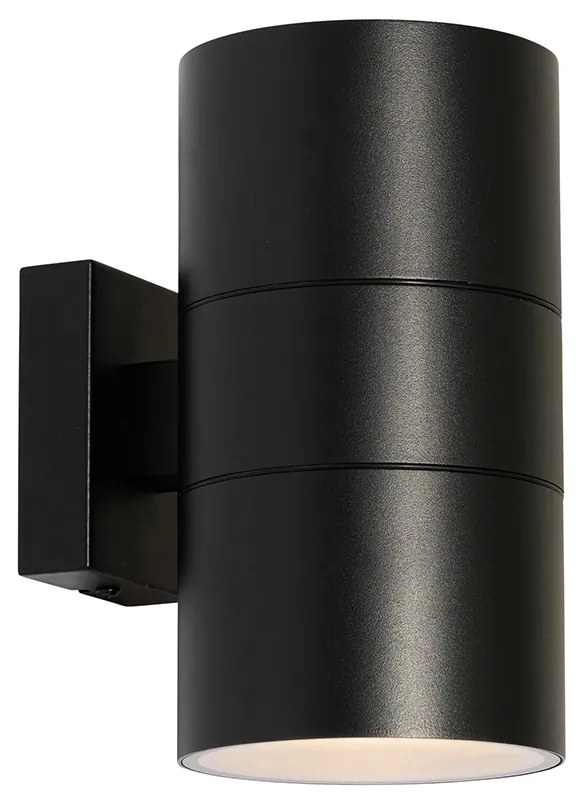 Lampada da parete per esterni moderna nera 2 luci AR111 IP44 - Duo