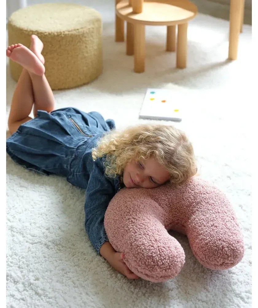 Cuscino per divano da bambini rosa con rivestimento in bouclé U – Wigiwama