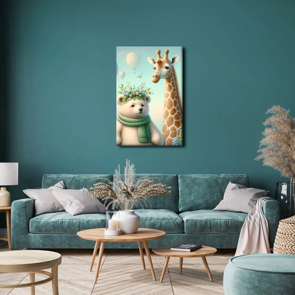 Quadro su tela – Animaletti con palloncini