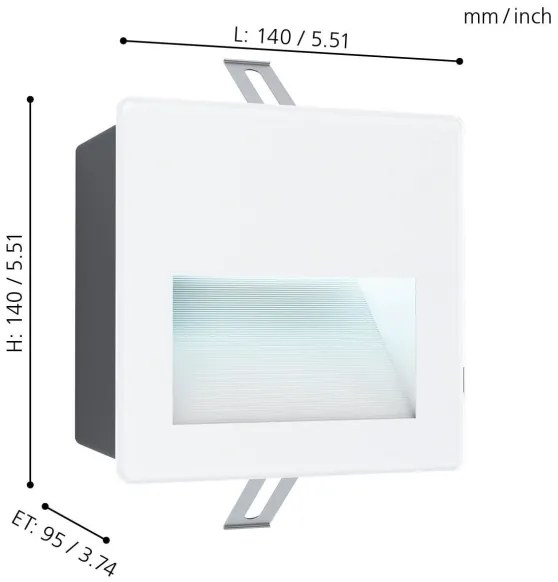 Eglo 99575 - Lamapada da incasso LED da esterno ARACENA LED/3,7W/230V IP65 bianca