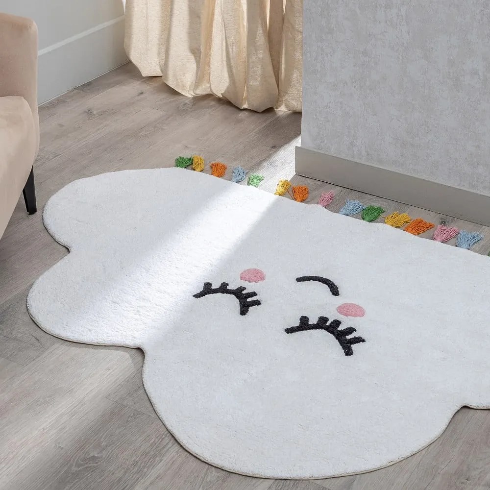 Tappeto per bambini in cotone bianco 60x100 cm Cloud - Ixia