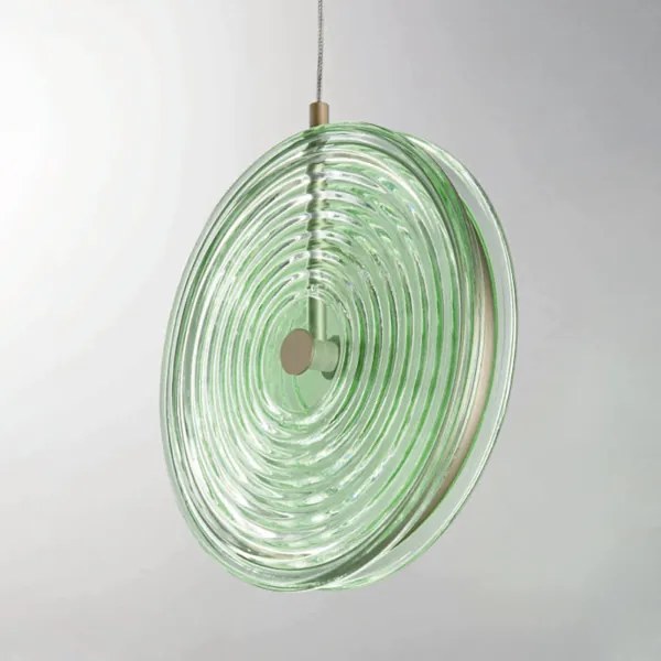 Lampada a sospensione LED JOKEY in metallo e vetro decorato VERDE 45 cm