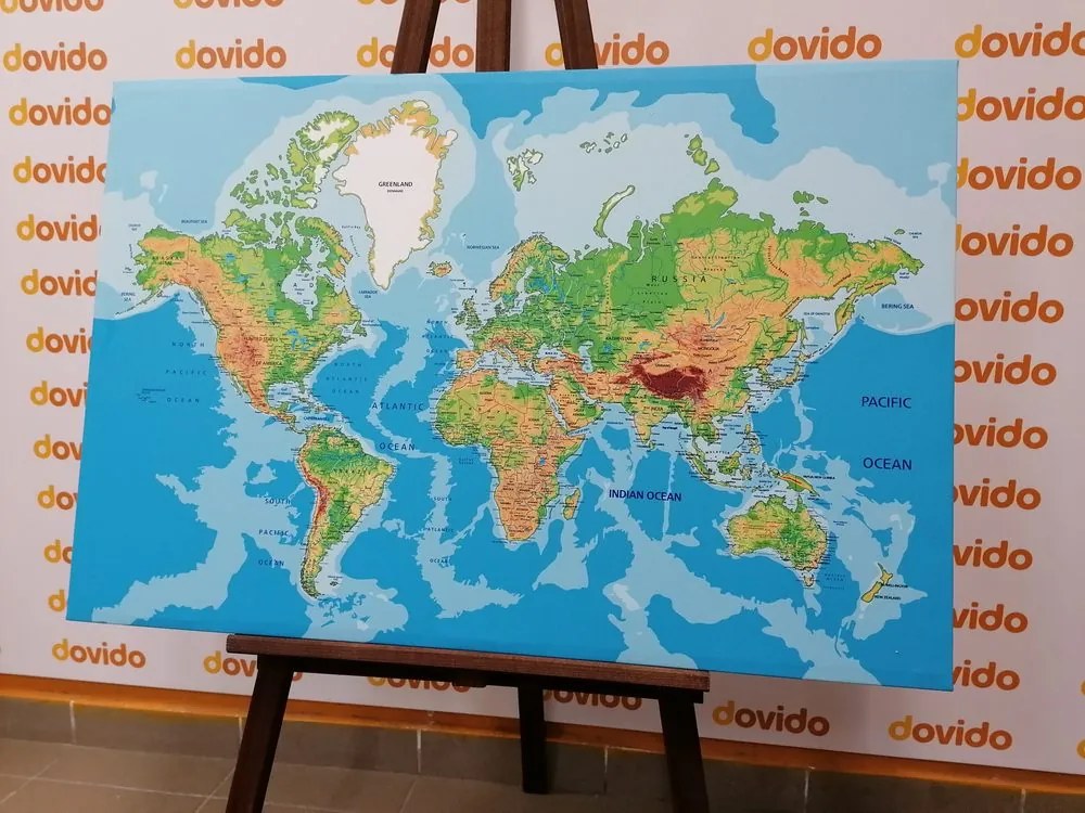 Stampa su tela – Mappa del mondo classica