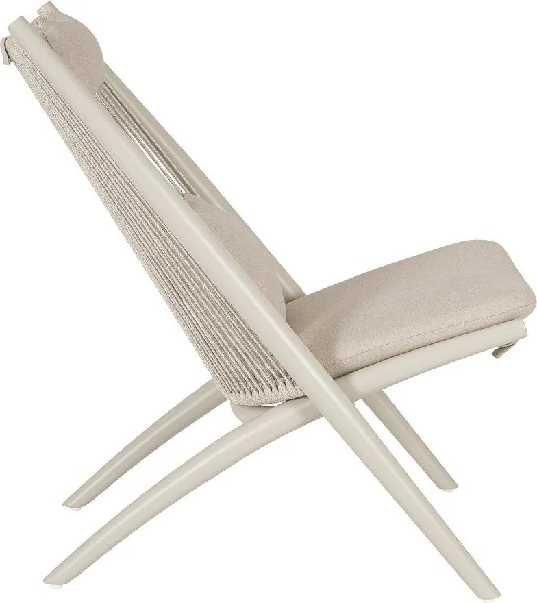 Poltrona da esterno beige in metallo Aloha – Bizzotto