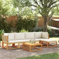 Set Divano da Giardino 6 pz con Cuscini in Massello di Acacia 3278919