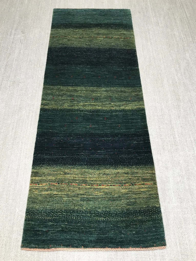 Loribaft Tappeto 90 x 240 Verde (Iran) Annodato A Mano