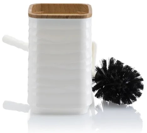 Set da bagno WAVE 5 pz bianco/marrone