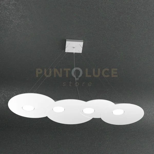 Cloud sospensione 4+3 luci biemissione rettangolare bianco 1128-s4 ...