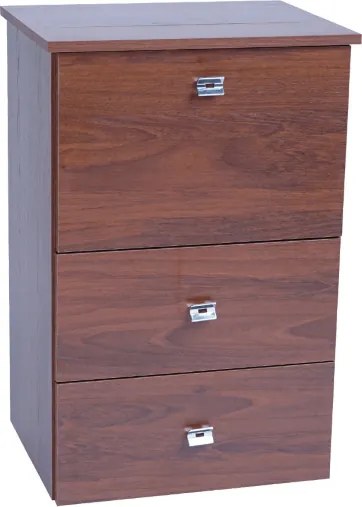 Mobile asse stiro a scomparsa in legno Noce 55x85h cm con 1 anta e 2 cassetti