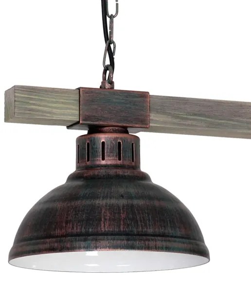 Lampadario a sospensione con catena HAKON 2xE27/60W/230V patina