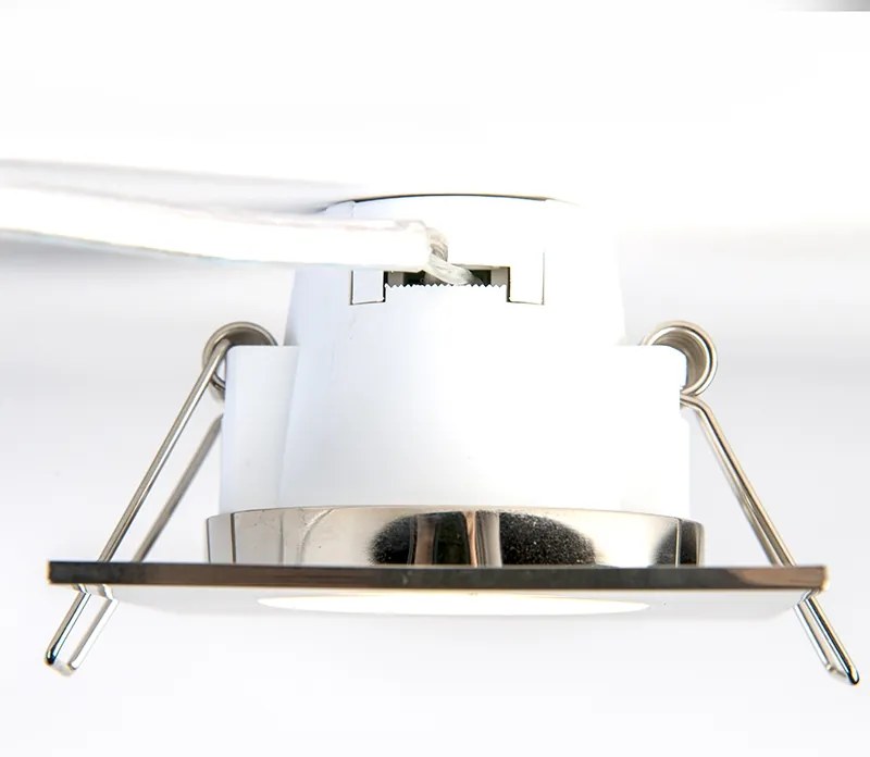 Set di 3 faretti da incasso quadrati in acciaio con LED IP65 - Simply