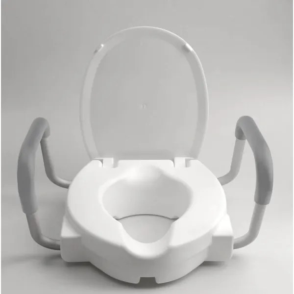 Ridder - Sedile WC rialzato con maniglie, bianco