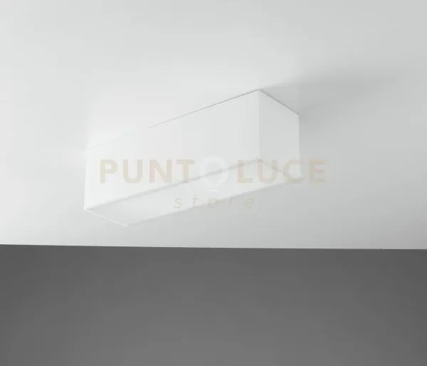 Plafoniera living bianca 4 luci attacco e14 36x12x13cm in gesso ver...