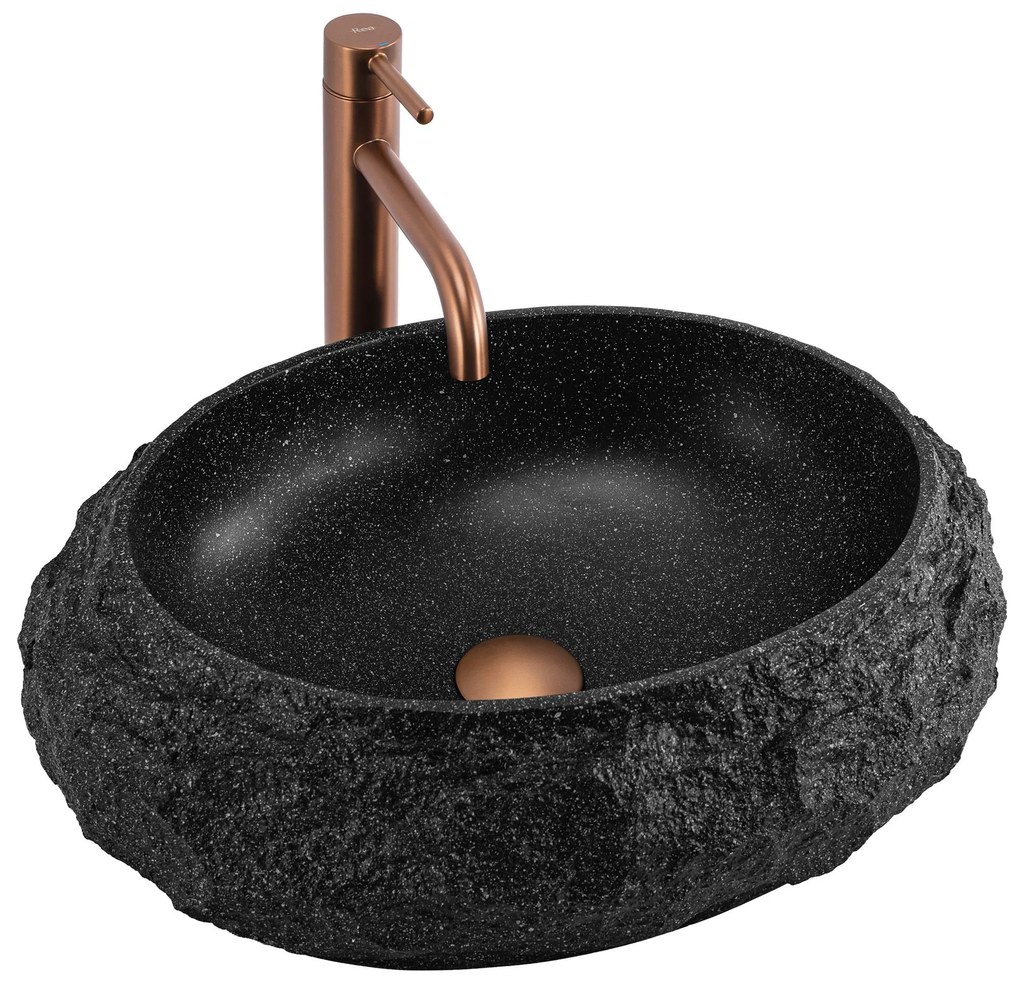 Lavabo da appoggio Rea Mika Black