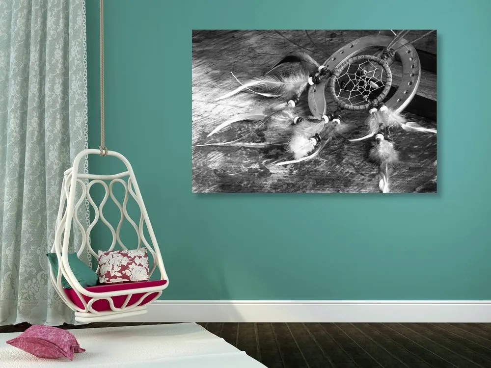 Quadro su tela – Acchiappasogni in bianco e nero