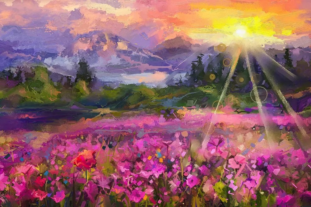Carta da parati – Pittura a olio paesaggistica