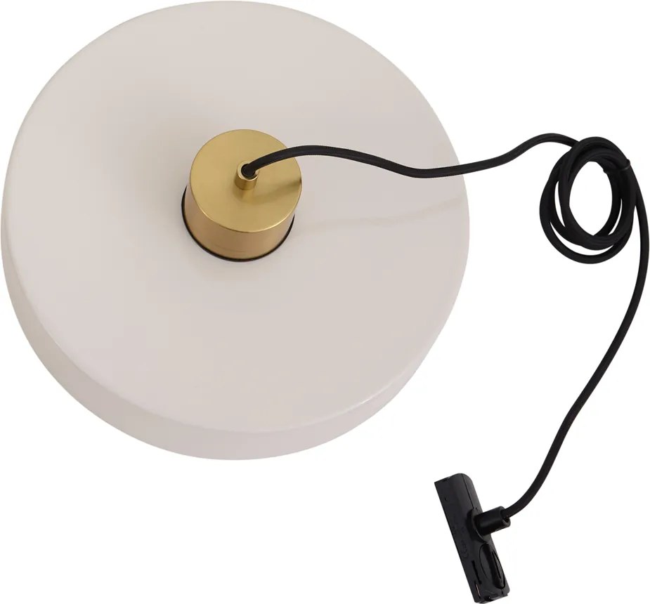 Lampada a sospensione retrò ottone con bianco per sistema a binario monofase - Iconic Jina