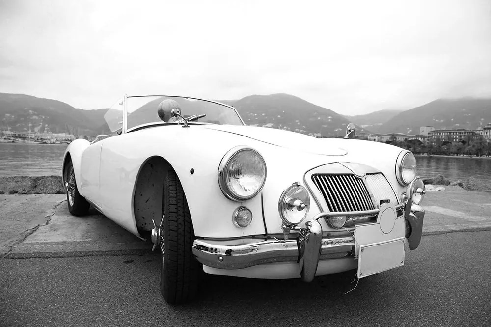 Carta da parati autoadesiva – Auto d'epoca di lusso in bianco e nero