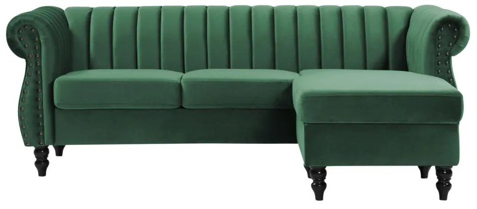 Divano Angolo reversible in Velluto Verde abete - TRUMBO