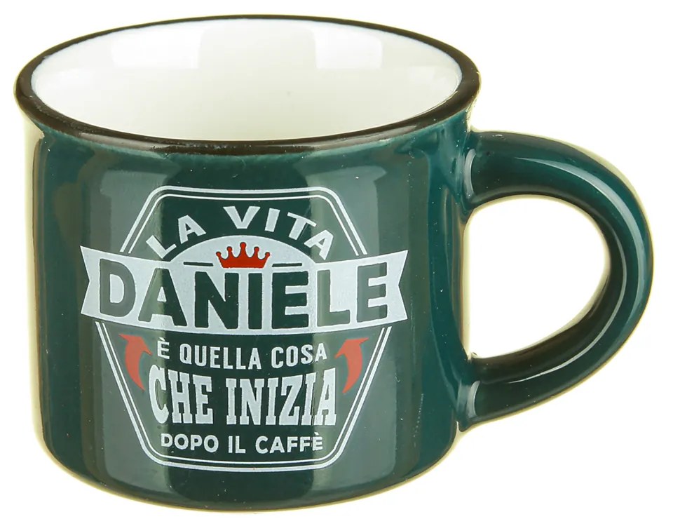 Tazzina caffè con nome Daniele in gres porcellanato