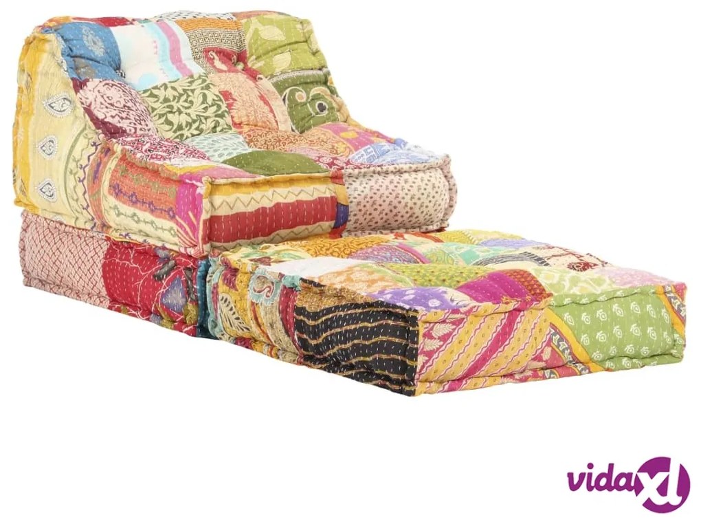 vidaXL Pouf Modulare in Tessuto Patchwork