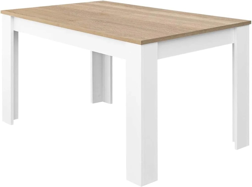 Tavolo allungabile bianco lucido 90x140/190 cm - Prolunga centrale e stile nordico
