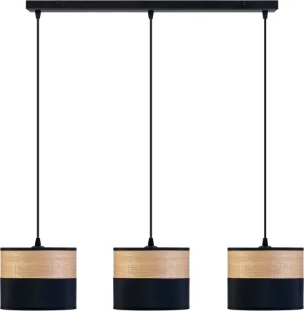 Lampadario a cavo ALBA 3xE27/15W/230V nero/marrone