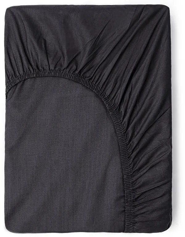 Lenzuolo elastico in cotone grigio scuro, 90 x 200 cm - Good Morning