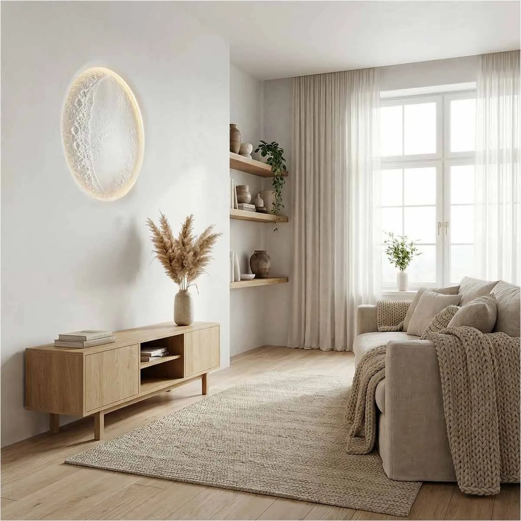 Lampada LED da incasso 175W Luna Crescente 60x60 cm in Gesso